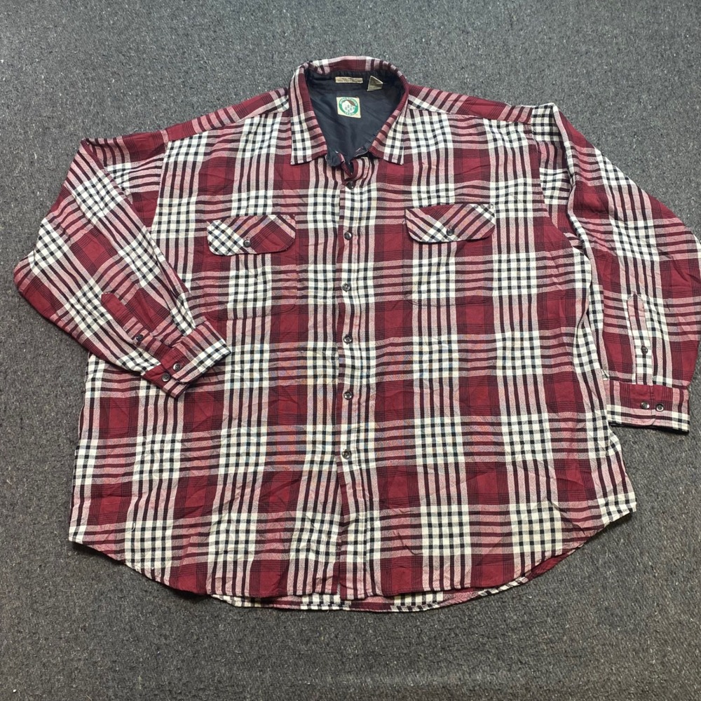 Appalachian Trail Plaid Flannel Sz XXL Mens Red Gorpcore Outdoor Button Down